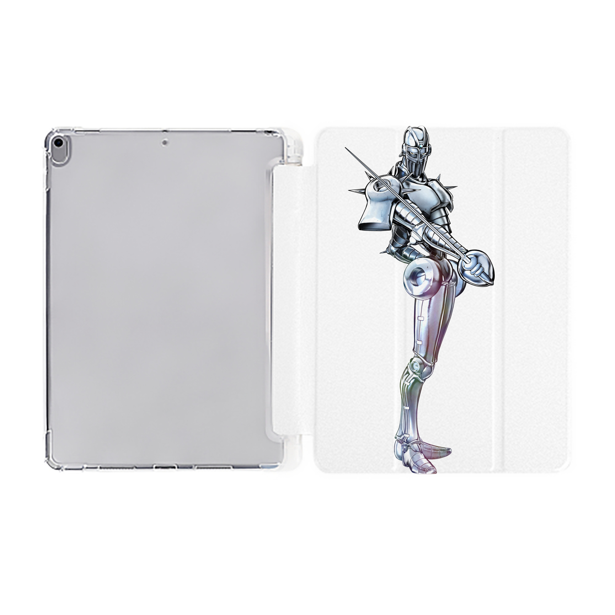 （画像用） ジョジョの奇妙な冒険 ジャン＝ピエール?ポルナレフ JoJo's Bizarre Adventure Jan Pierre Polnareff IPad ケース ペン収納付き 三つ折りスタンド PUレザー×シリコン 対応機種9.5/10.5/10.9インチ